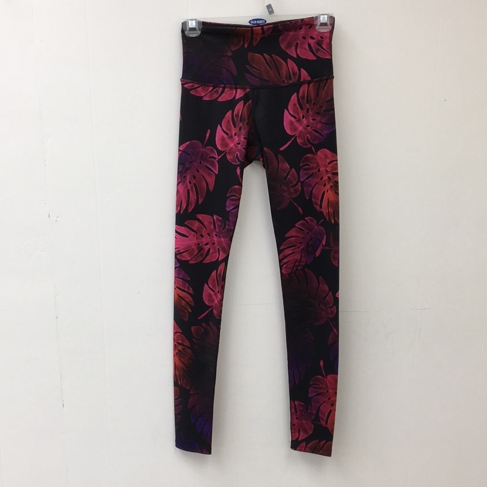 Noli Punk Black Yoga Pants With Palm Leaves Leggings Size XS EXCELLENT Condition